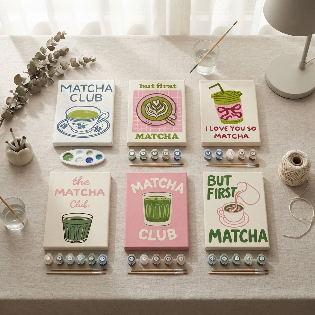 MINI PAINT BY NUMBERS | MATCHA LOVERS - Set of 6