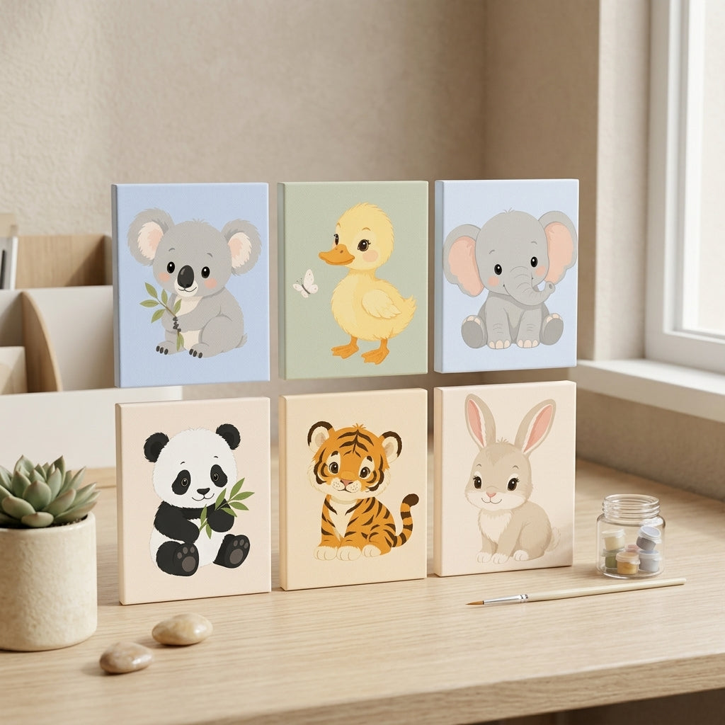 MINI PAINT BY NUMBERS | LITTLE ANIMAL FRIENDS - Set of 6