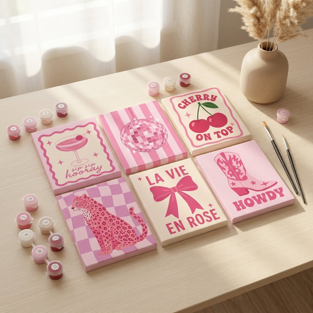 MINI PAINT BY NUMBERS | CHERRY CLUB - Set of 6