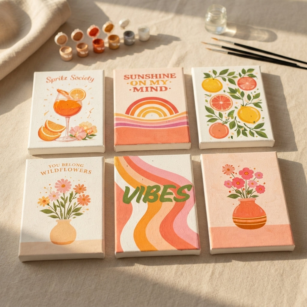 MINI PAINT BY NUMBERS | SUNSHINE VIBES - Set of 6