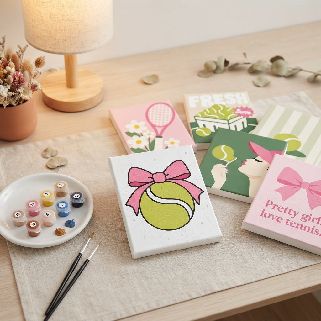 MINI PAINT BY NUMBERS | TENNIS CLUB - Set of 6