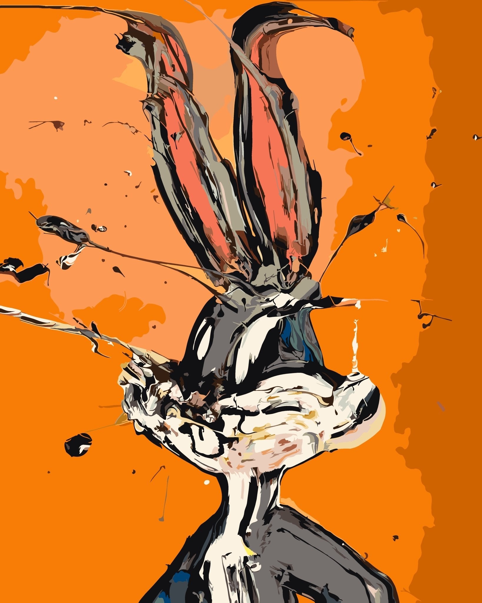 Abstract Rabbit paint by numbers kit