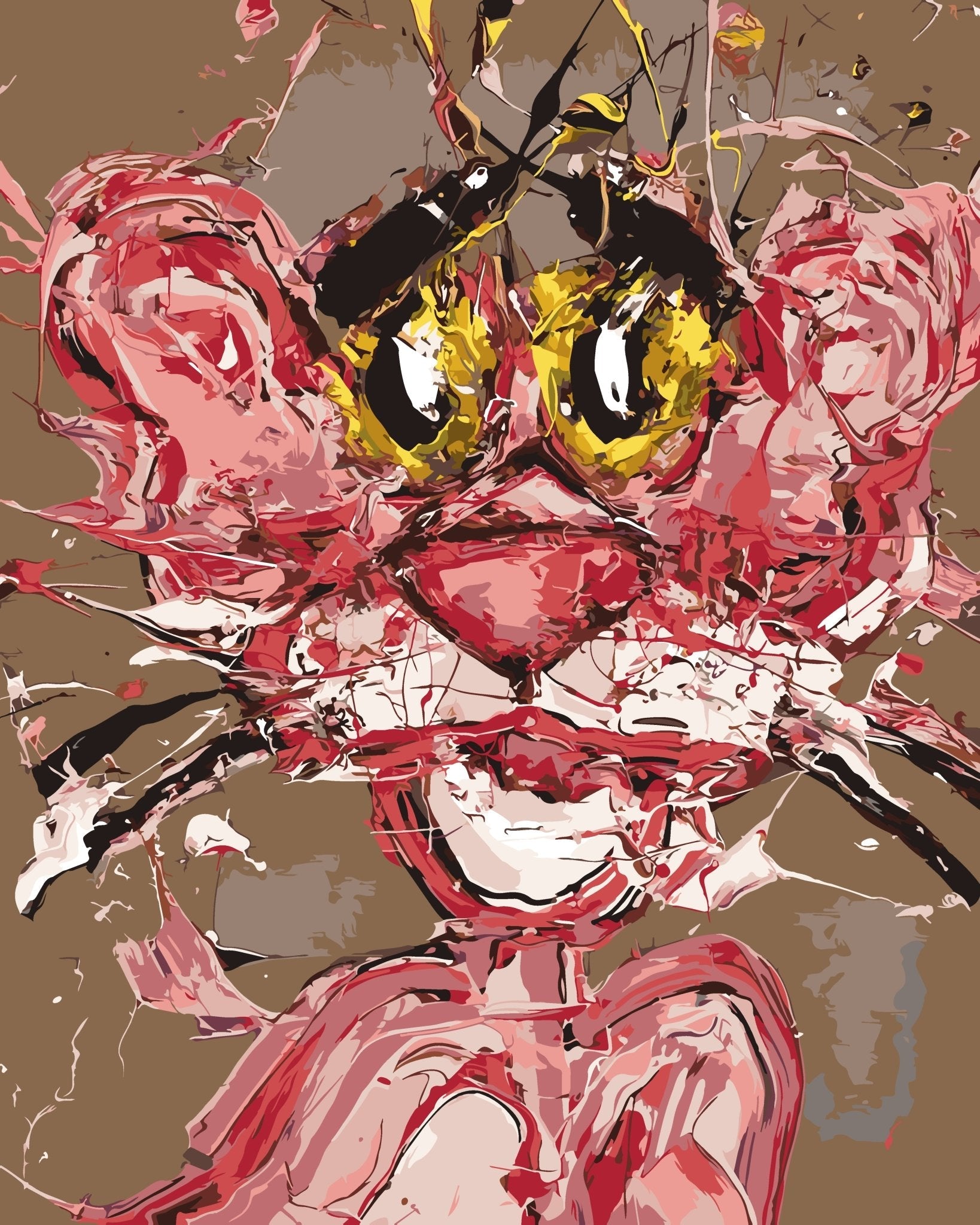 Abstract Pink paint by numbers kit