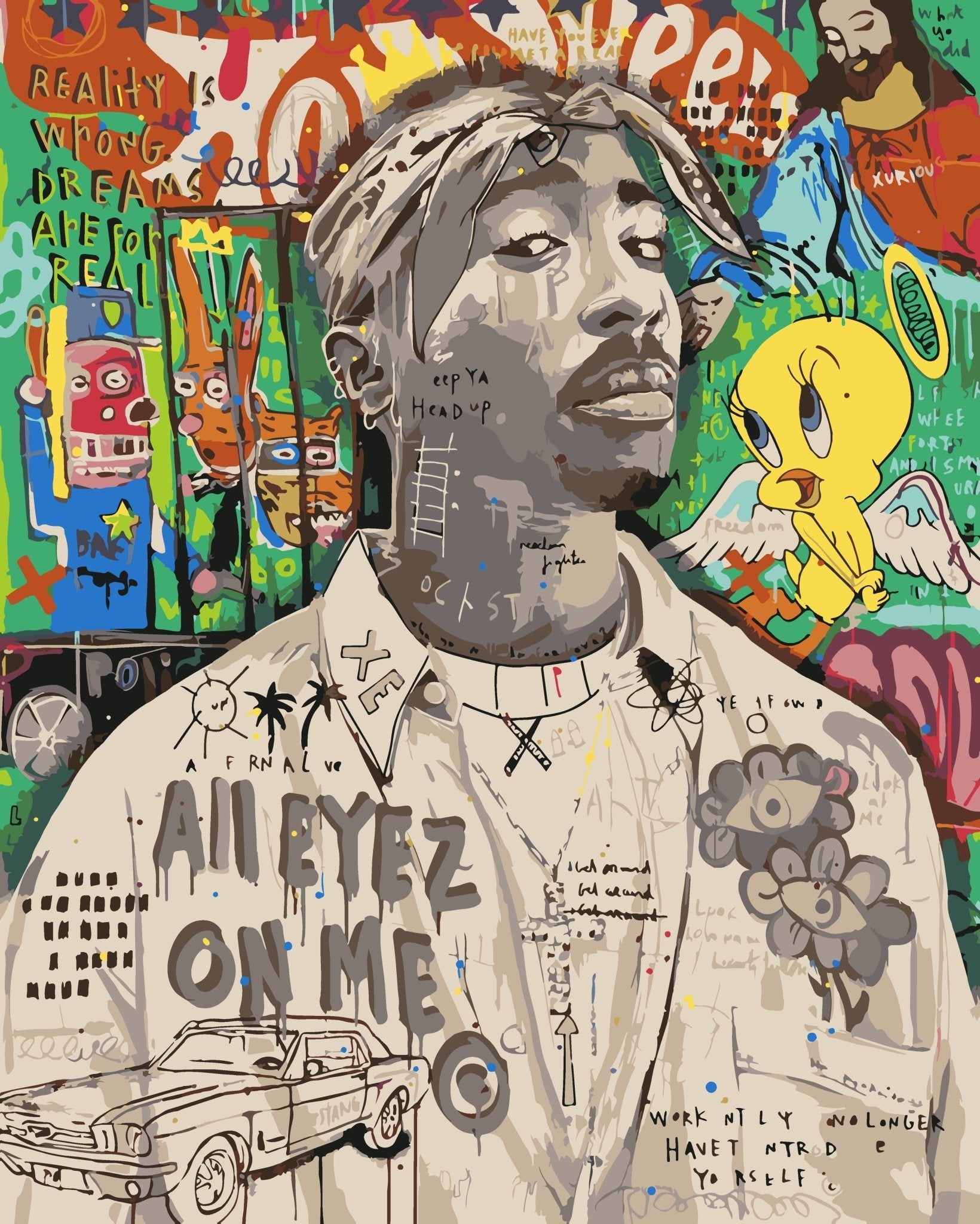 Pop Art Tupac paint by numbers kit