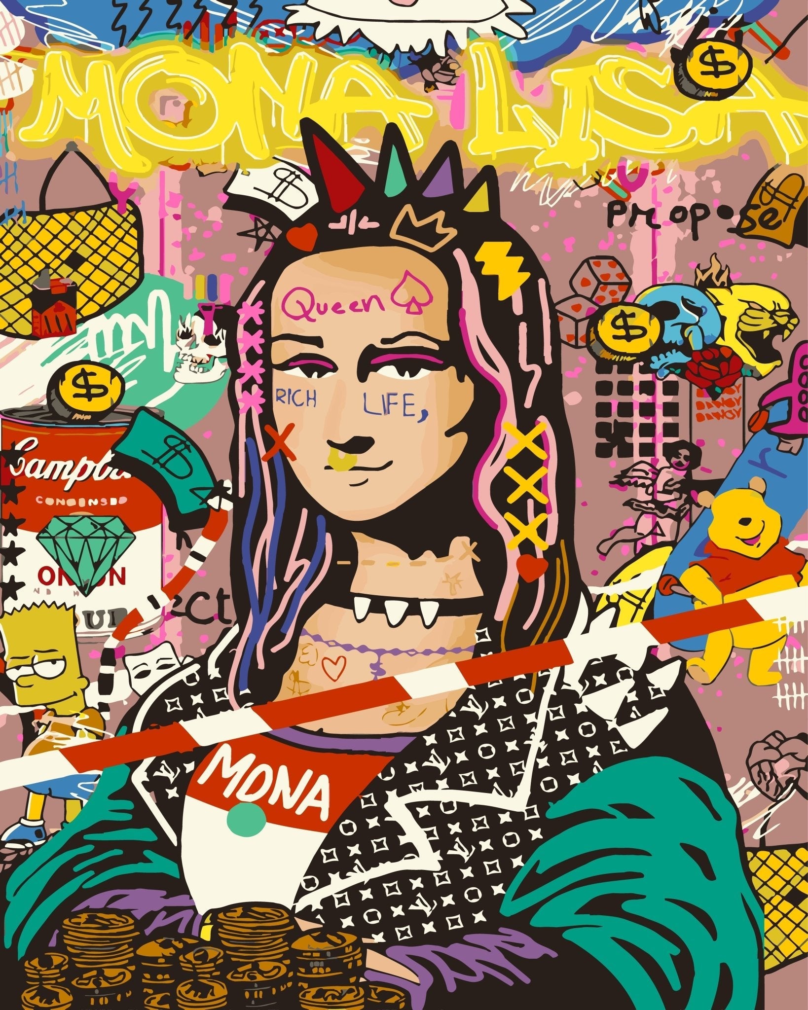 Pop Art Mona Lisa paint by numbers kit