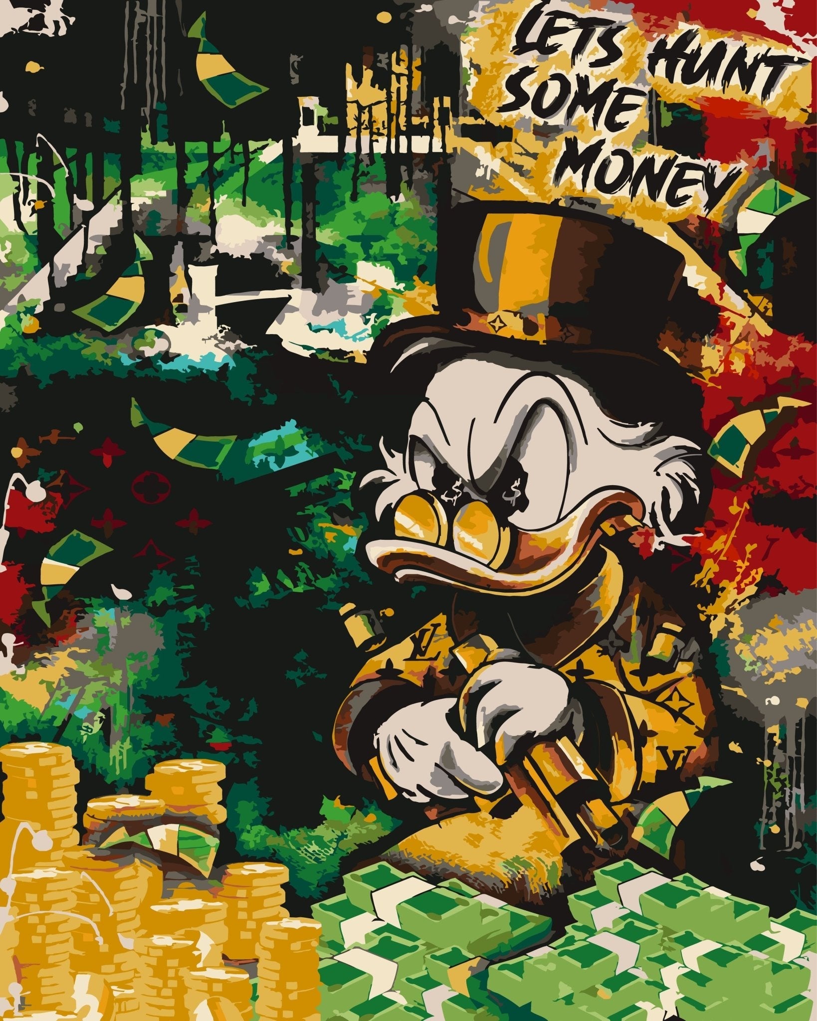 Pop Art Money Hunter paint by numbers kit