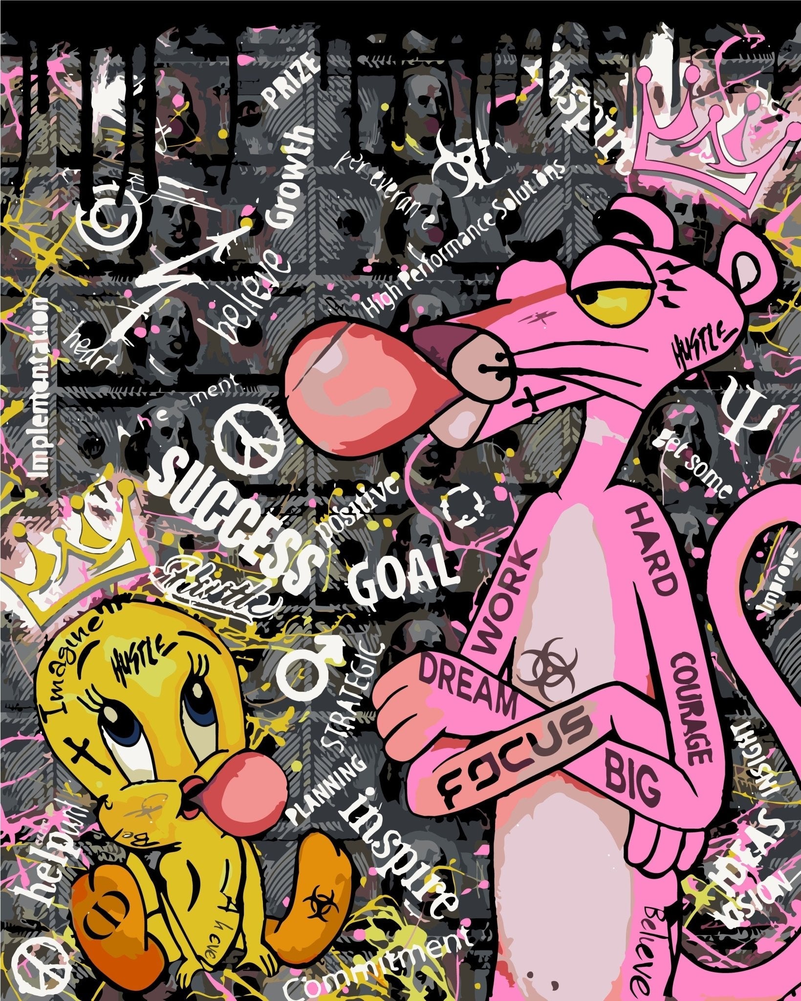 Pop Art Panther paint by numbers kit