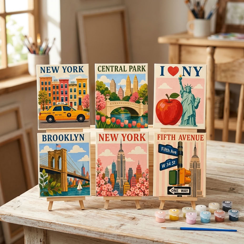MINI PAINT BY NUMBERS | NEW YORK VIBES - Set of 6