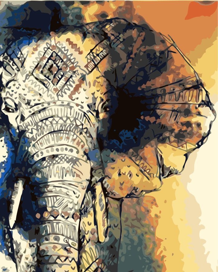 Elephant Spiritual paint by numbers kit