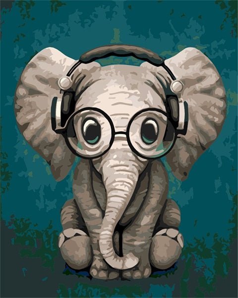 Baby Elephant paint by numbers kit