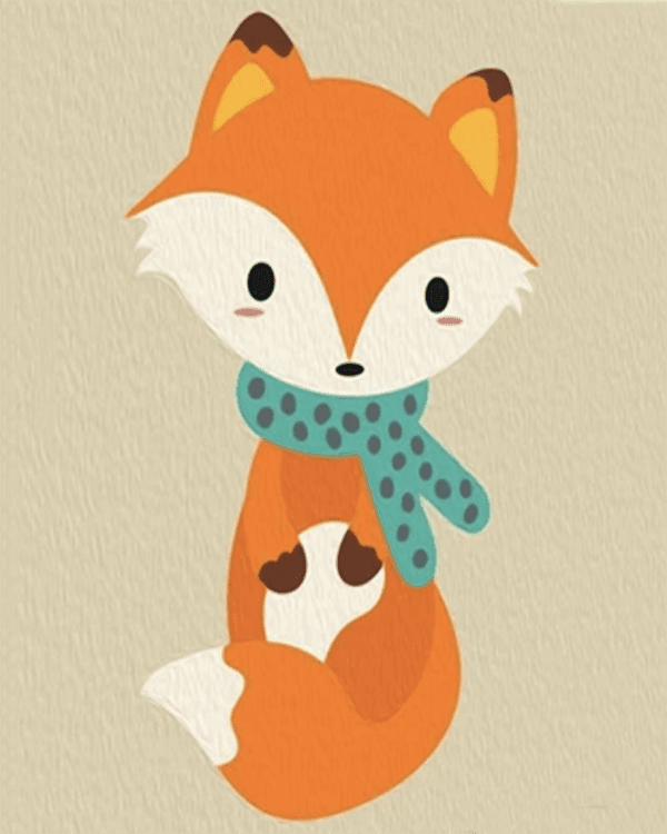 Fox Cartoon paint by numbers kit