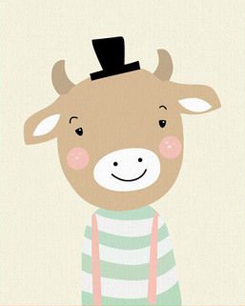 Cow Cartoon paint by numbers kit