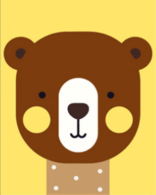 Bear Cartoon paint by numbers kit