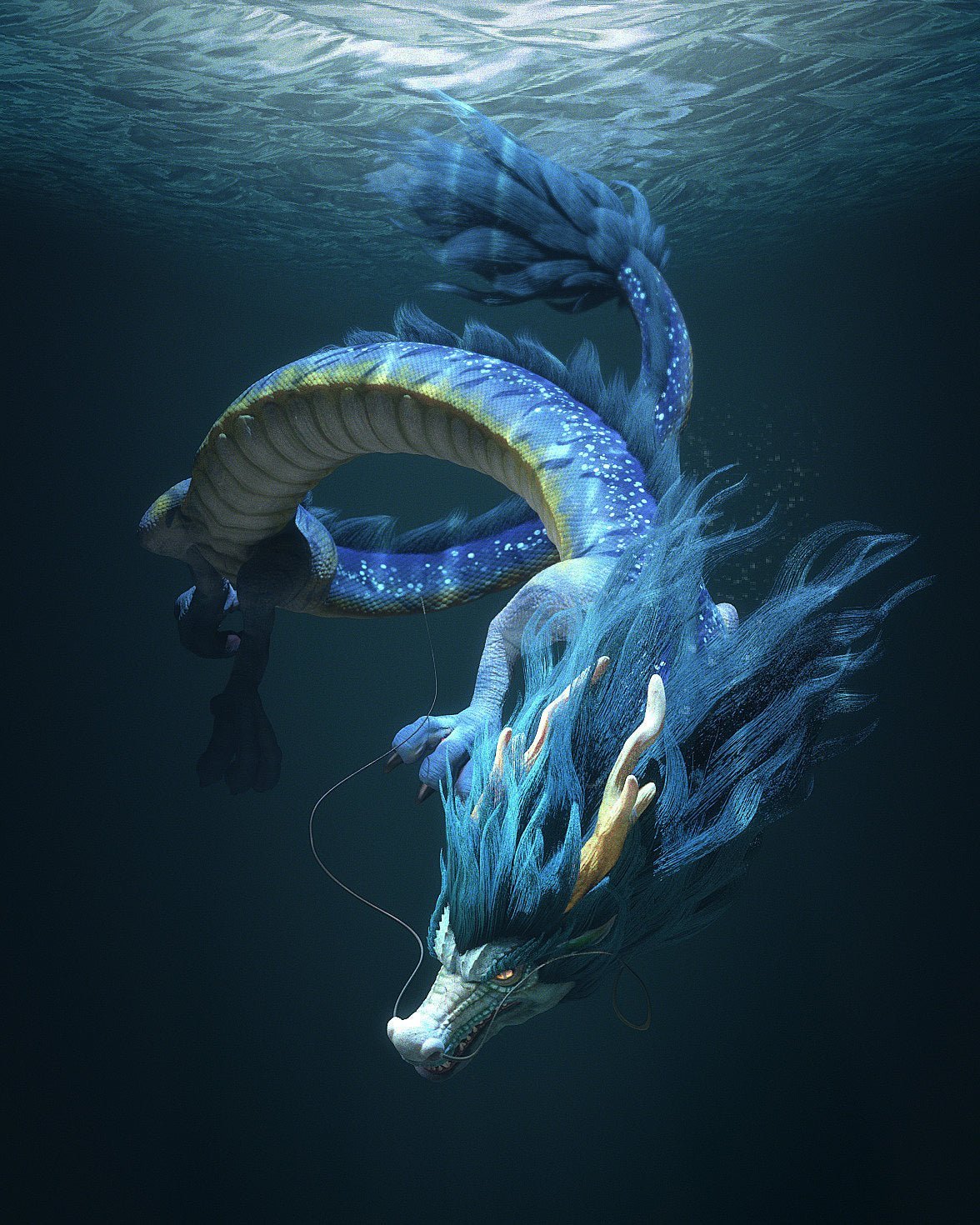 Water Dragon paint by numbers kit