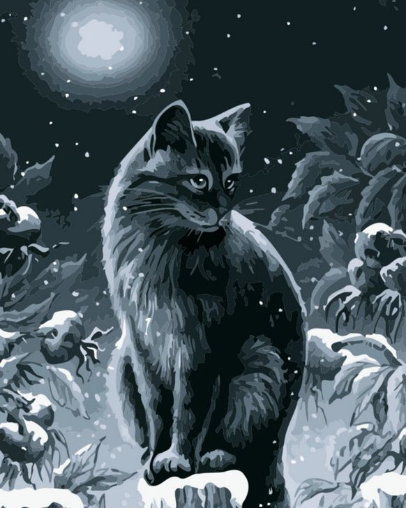 Snow Cat paint by numbers kit