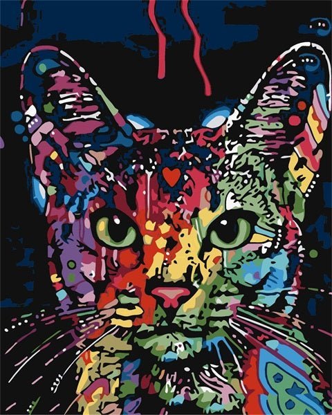 Colorful Cat paint by numbers kit
