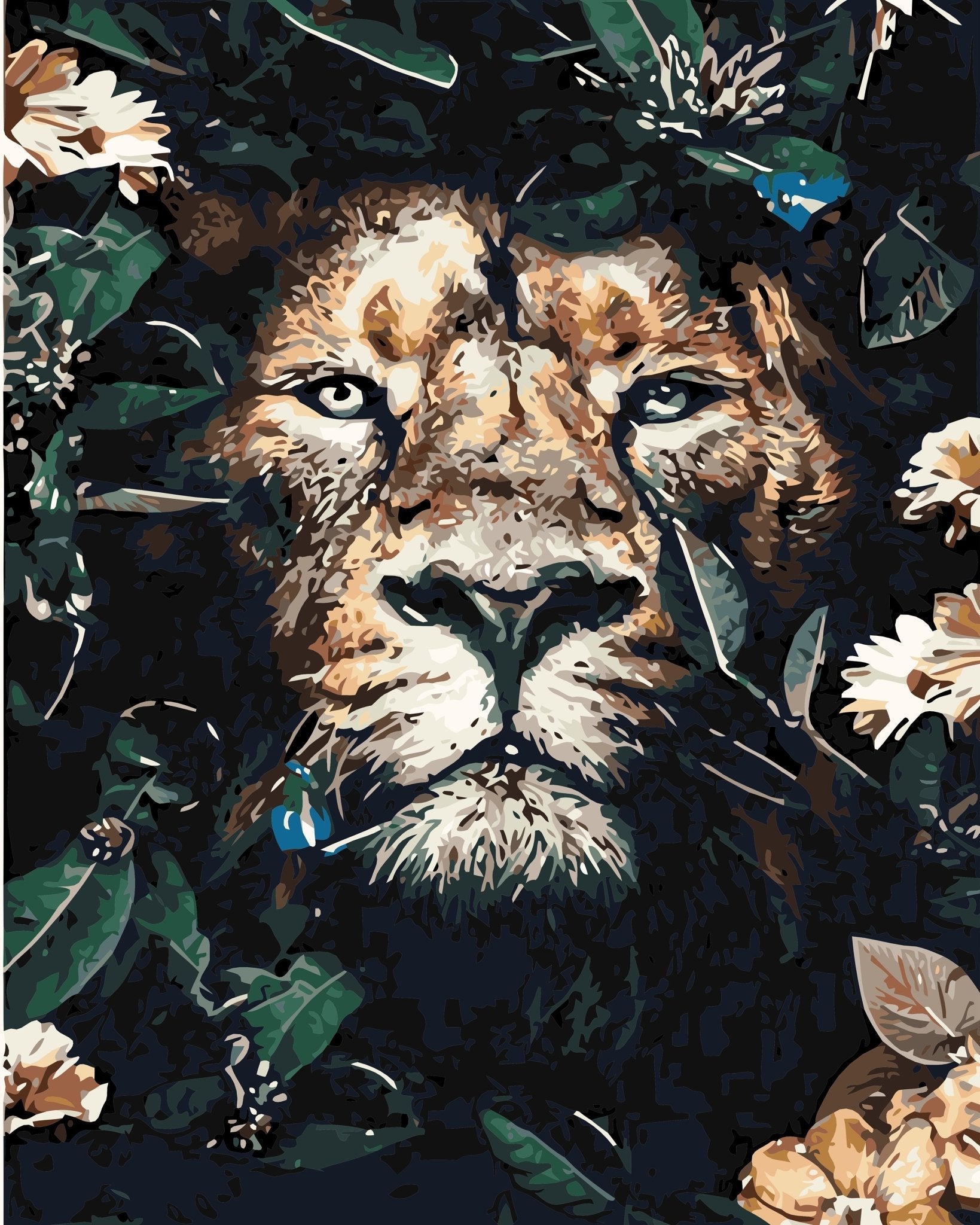Lion in the Jungle paint by numbers kit