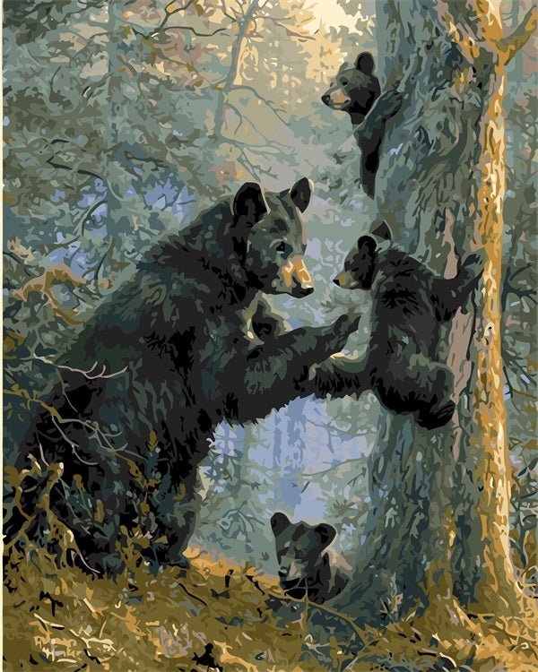 Bear Family paint by numbers kit