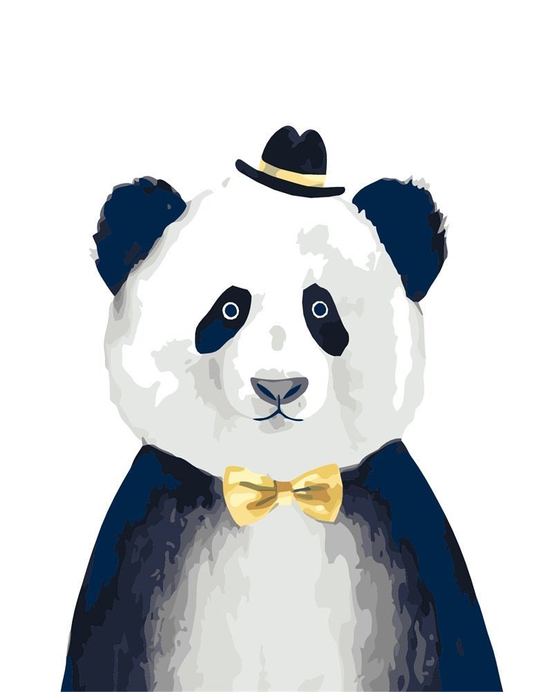 Panda with Bow Tie paint by numbers kit