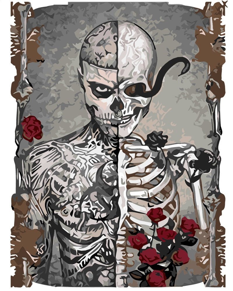 Skull Skeleton paint by numbers kit