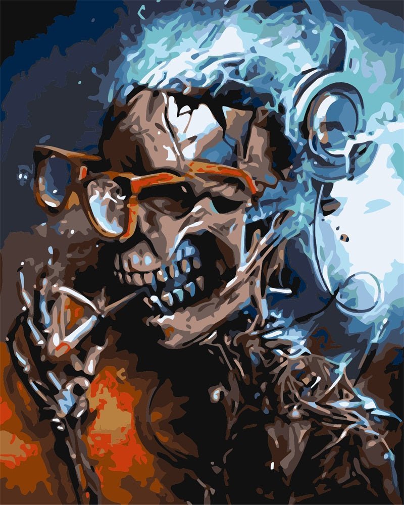 Skull with Glasses paint by numbers kit