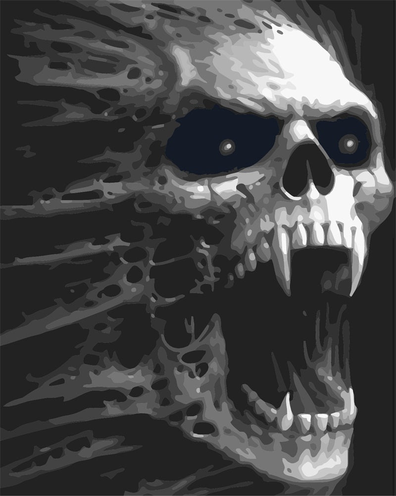 Skull Spooky paint by numbers kit