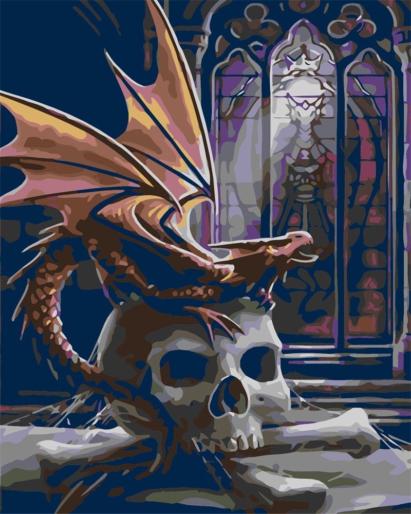 Skull Little Dragon paint by numbers kit