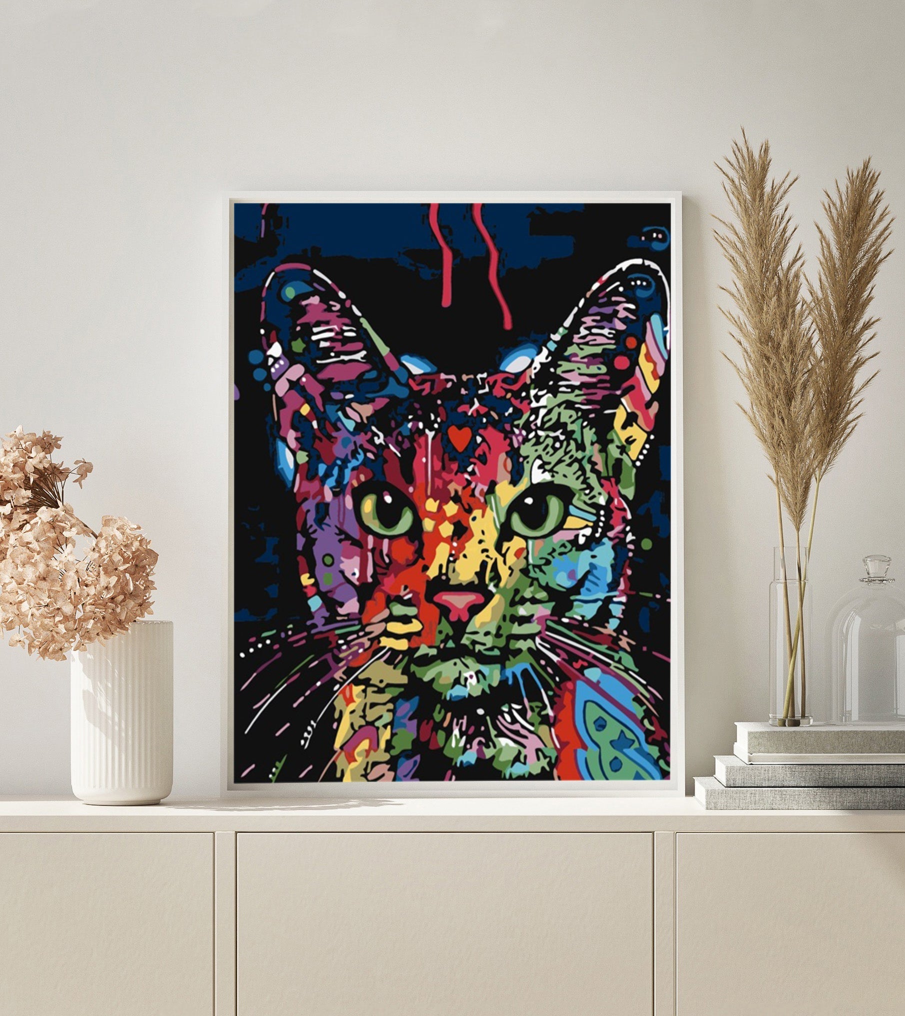 Colorful Cat paint by numbers kit