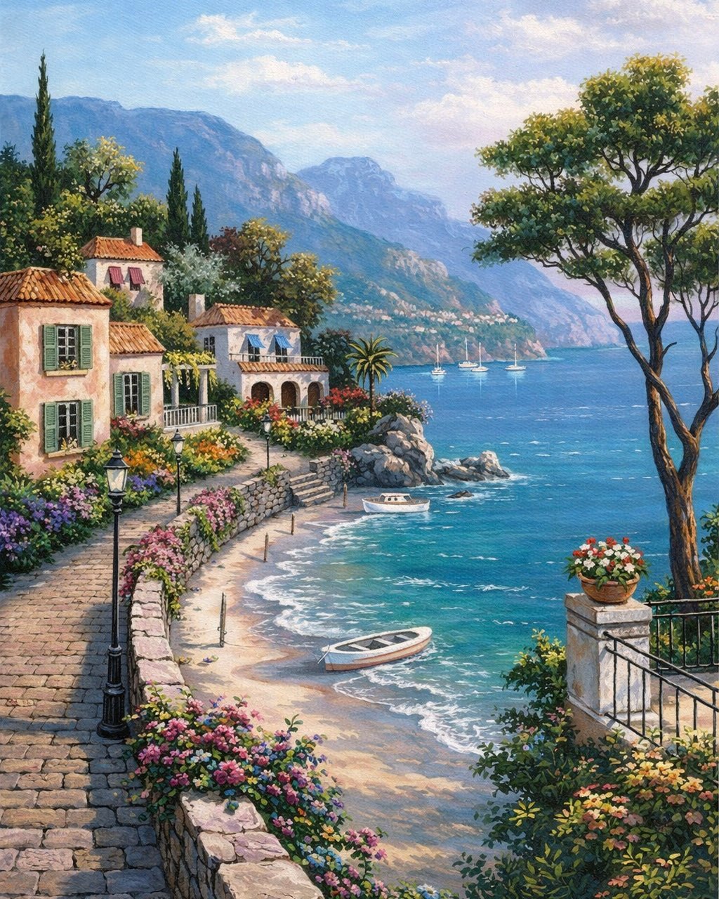 Mediterranean Coastal Dreams paint by numbers kit