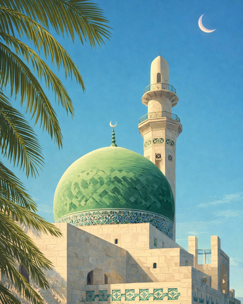 Green Mosque paint by numbers kit
