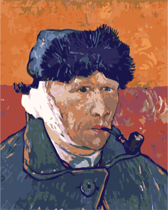 Van Gogh Self Portrait with Fur Hat paint by numbers kit