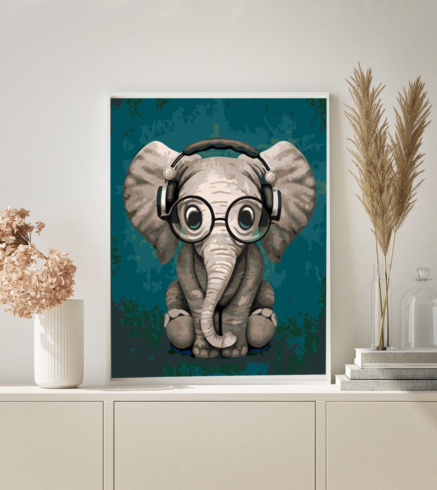 Baby Elephant paint by numbers kit