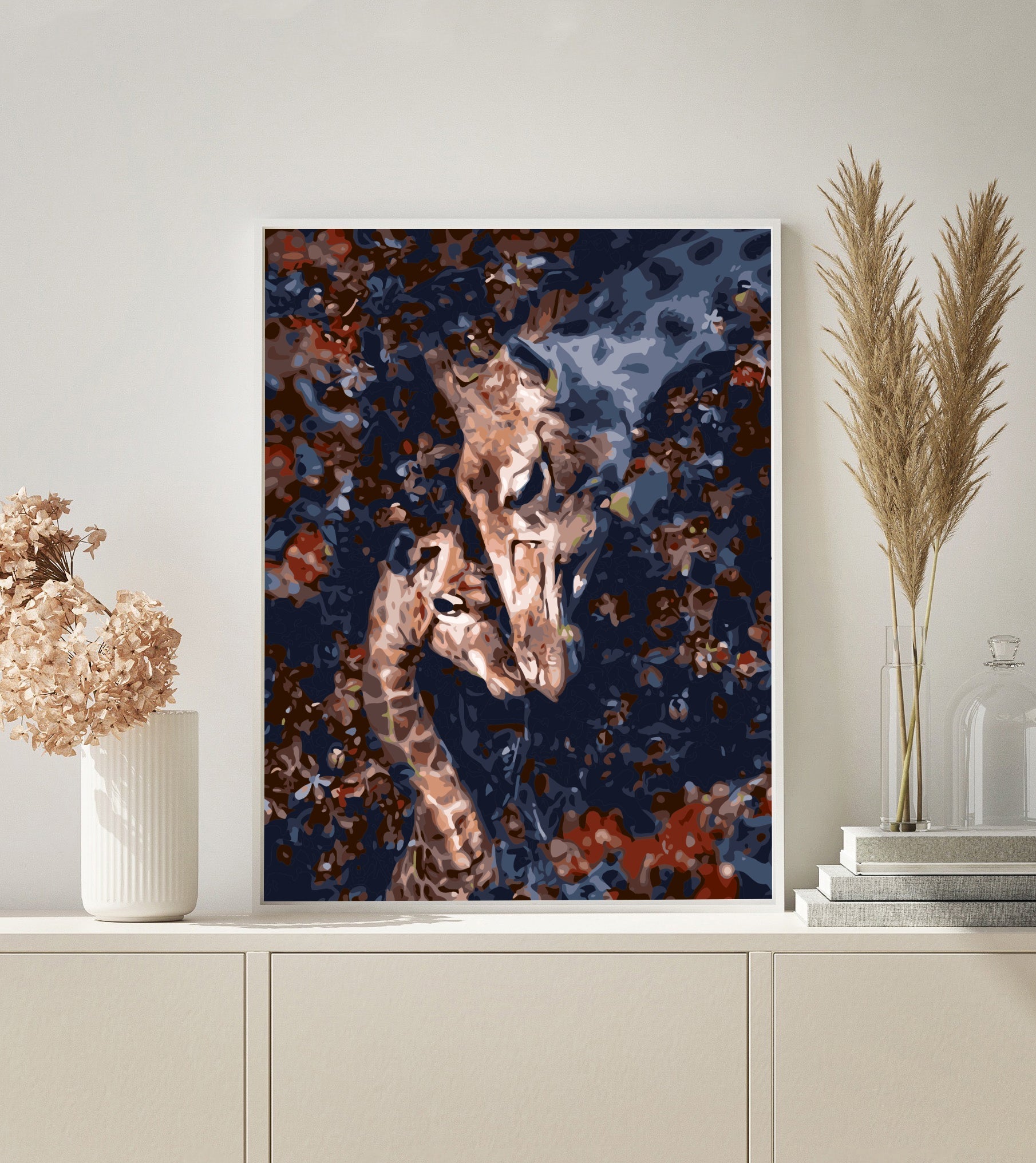Giraffe Mother and Child paint by numbers kit