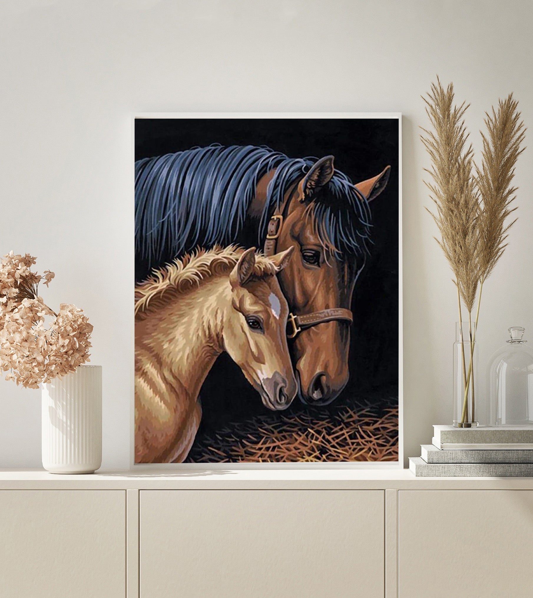 Horse Mother and Child paint by numbers kit