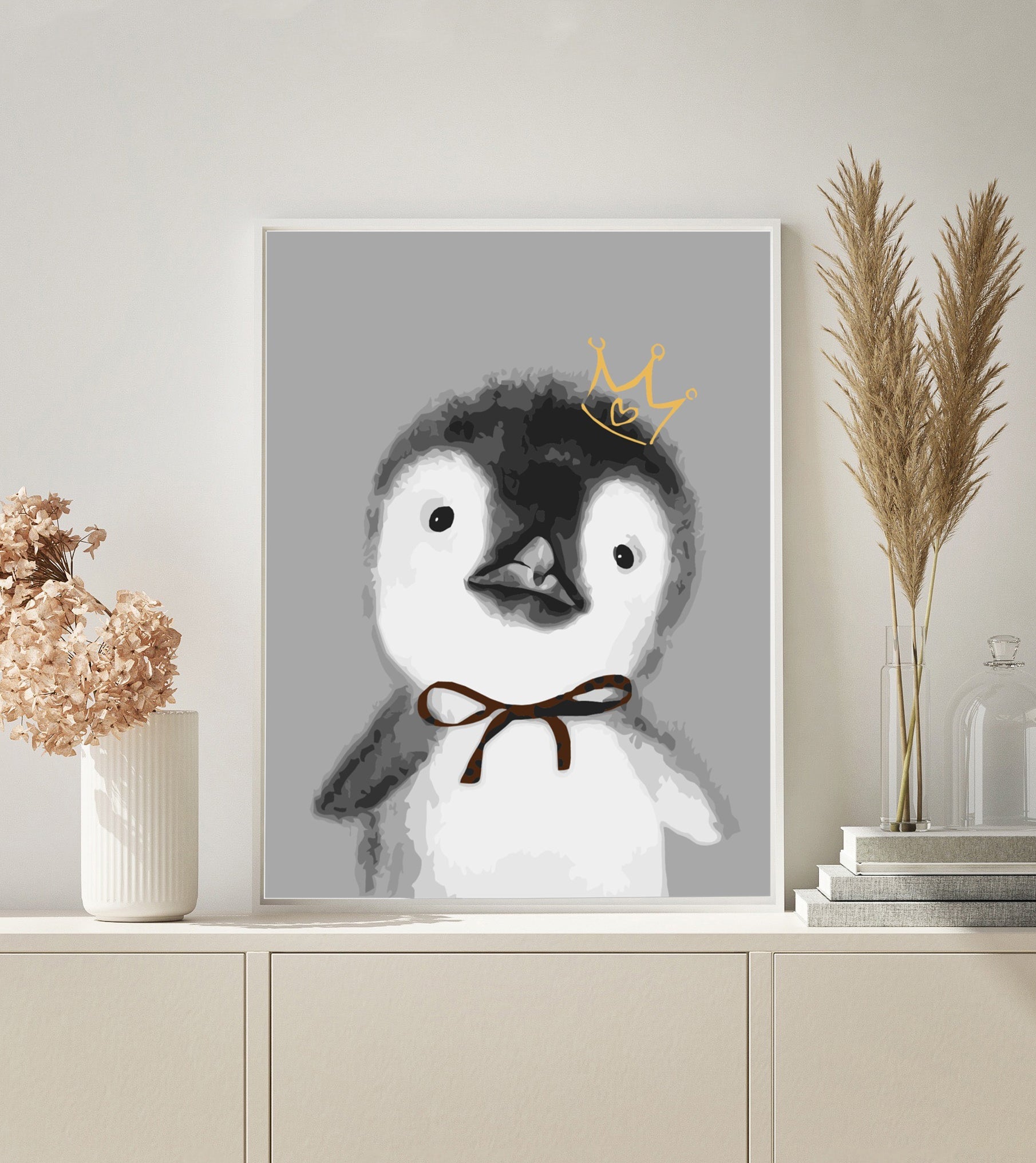 Penguin King paint by numbers kit