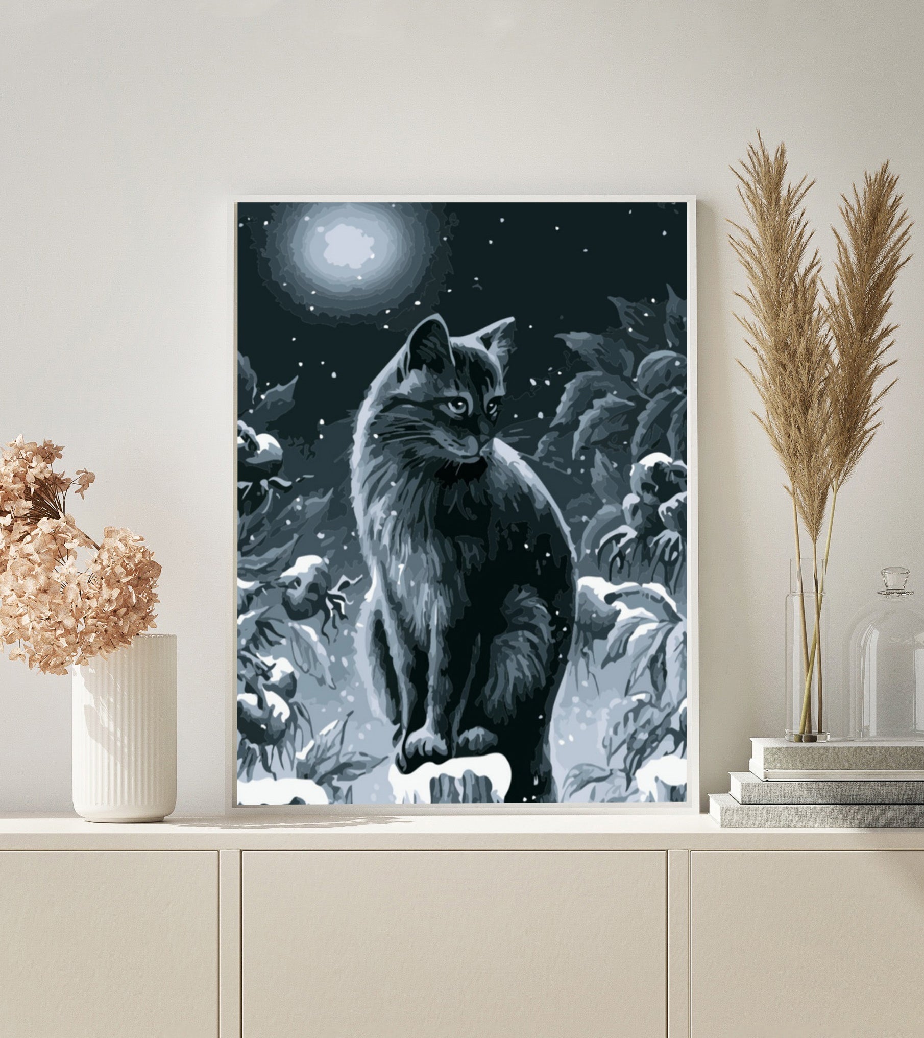 Snow Cat paint by numbers kit