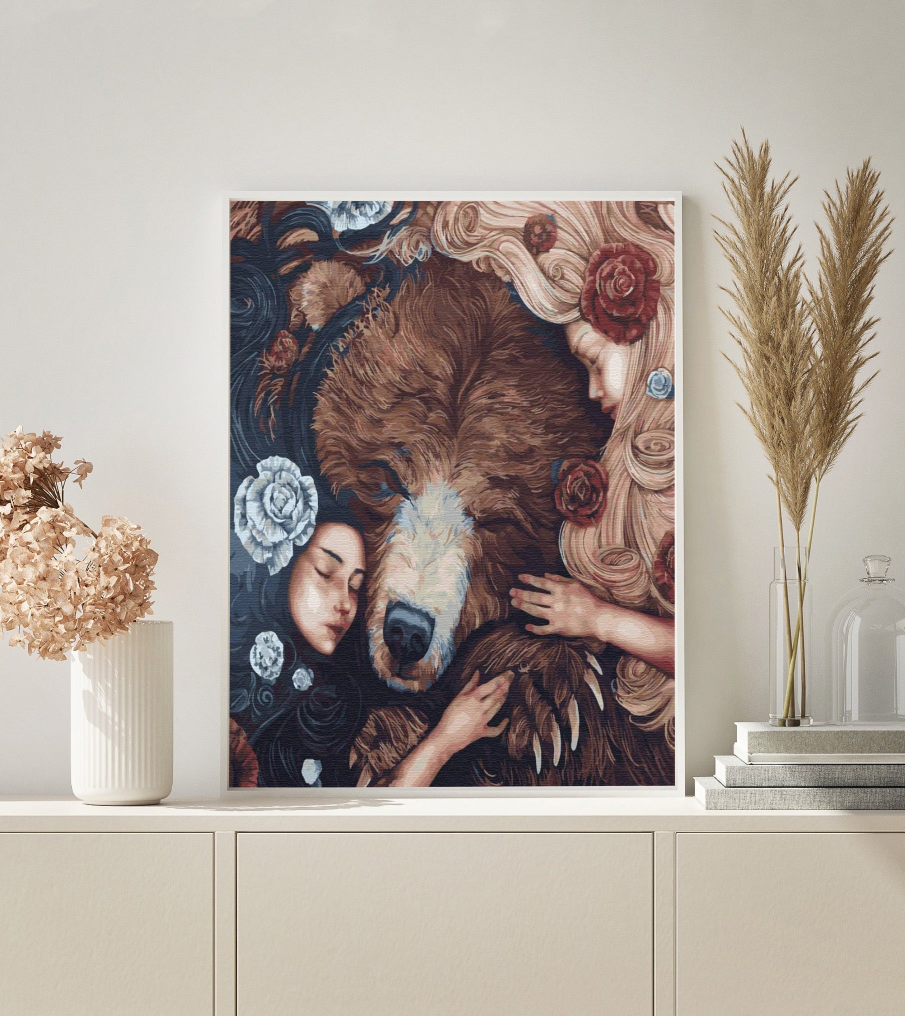 Bear with Women paint by numbers kit