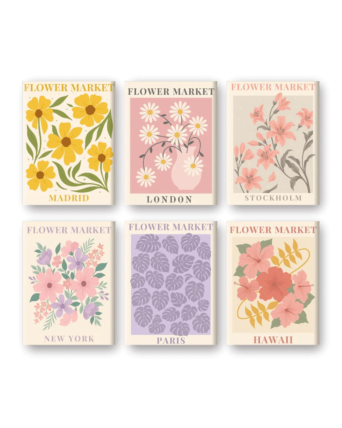 MINI PAINT BY NUMBERS | FLOWER MARKET - Set of 6
