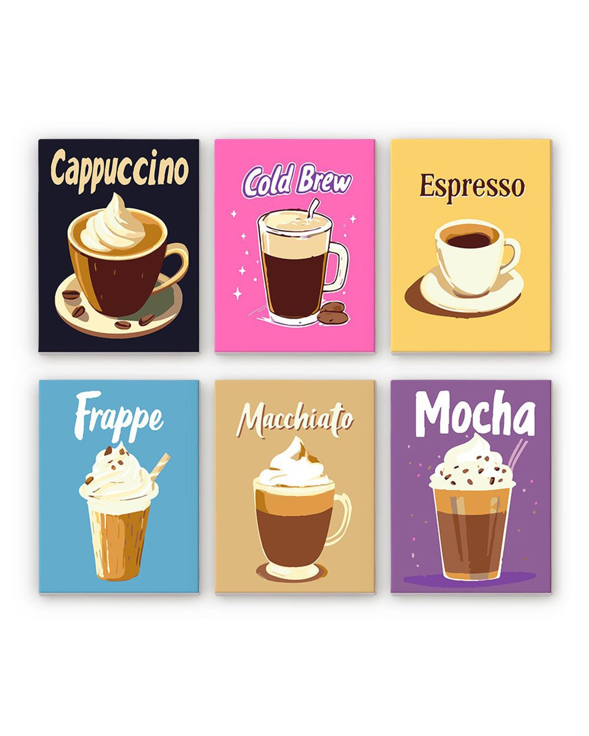 MINI PAINT BY NUMBERS | COCKTAIL COFFEE - Set of 6