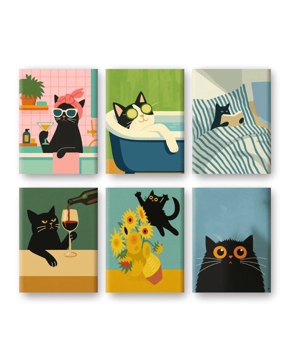 MINI PAINT BY NUMBERS | COOL CATS - Set of 6