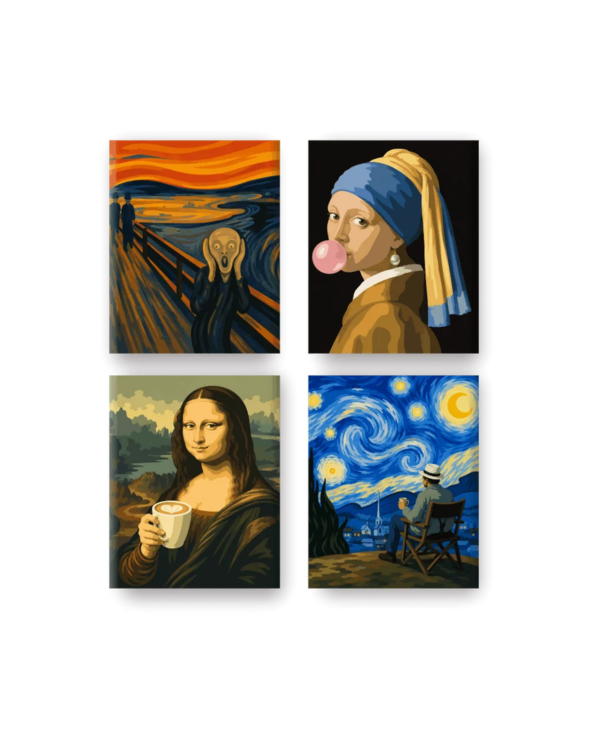 MINI PAINT BY NUMBERS | CLASSICS WITH A TWIST - Set of 4