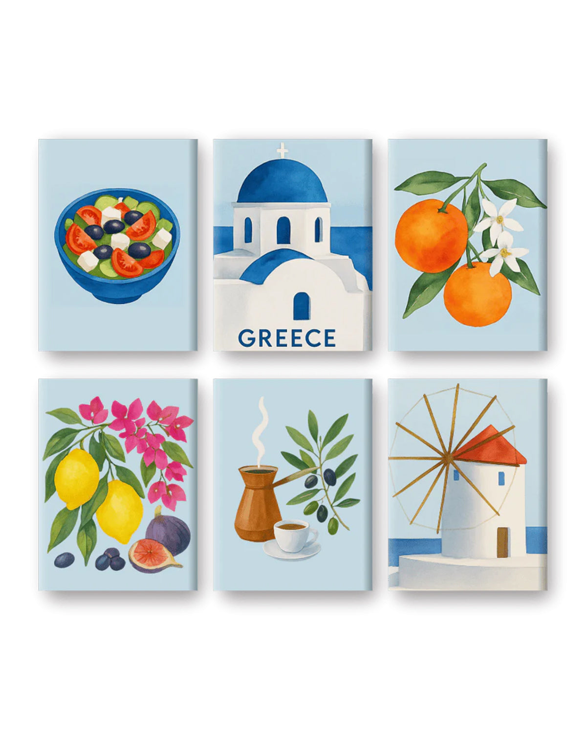 MINI PAINT BY NUMBERS | GREEK SUMMER - Set of 6
