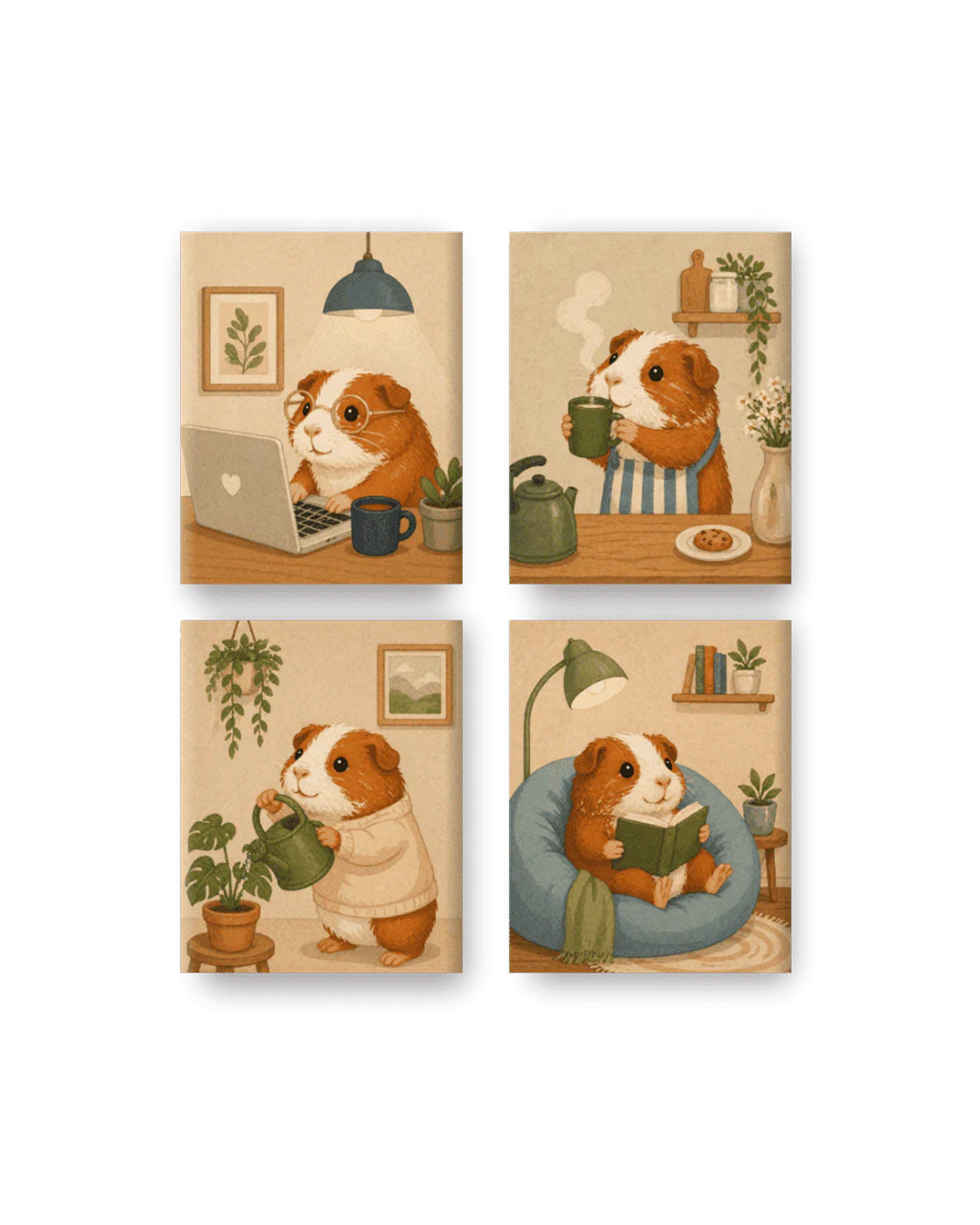 MINI PAINT BY NUMBERS | COZY GUINEA DAYS - Set of 4