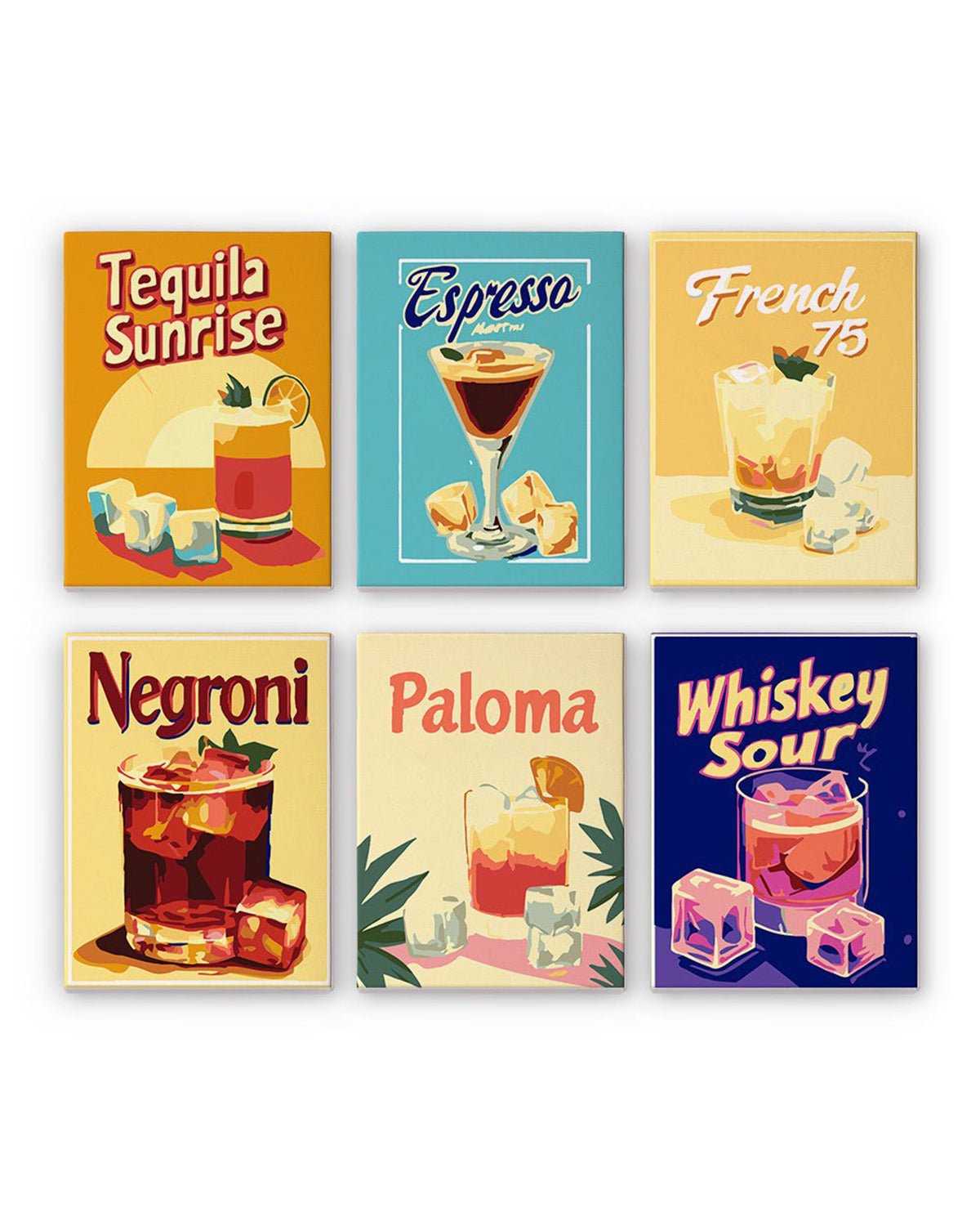 MINI PAINT BY NUMBERS | NIGHT COCKTAIL - Set of 6