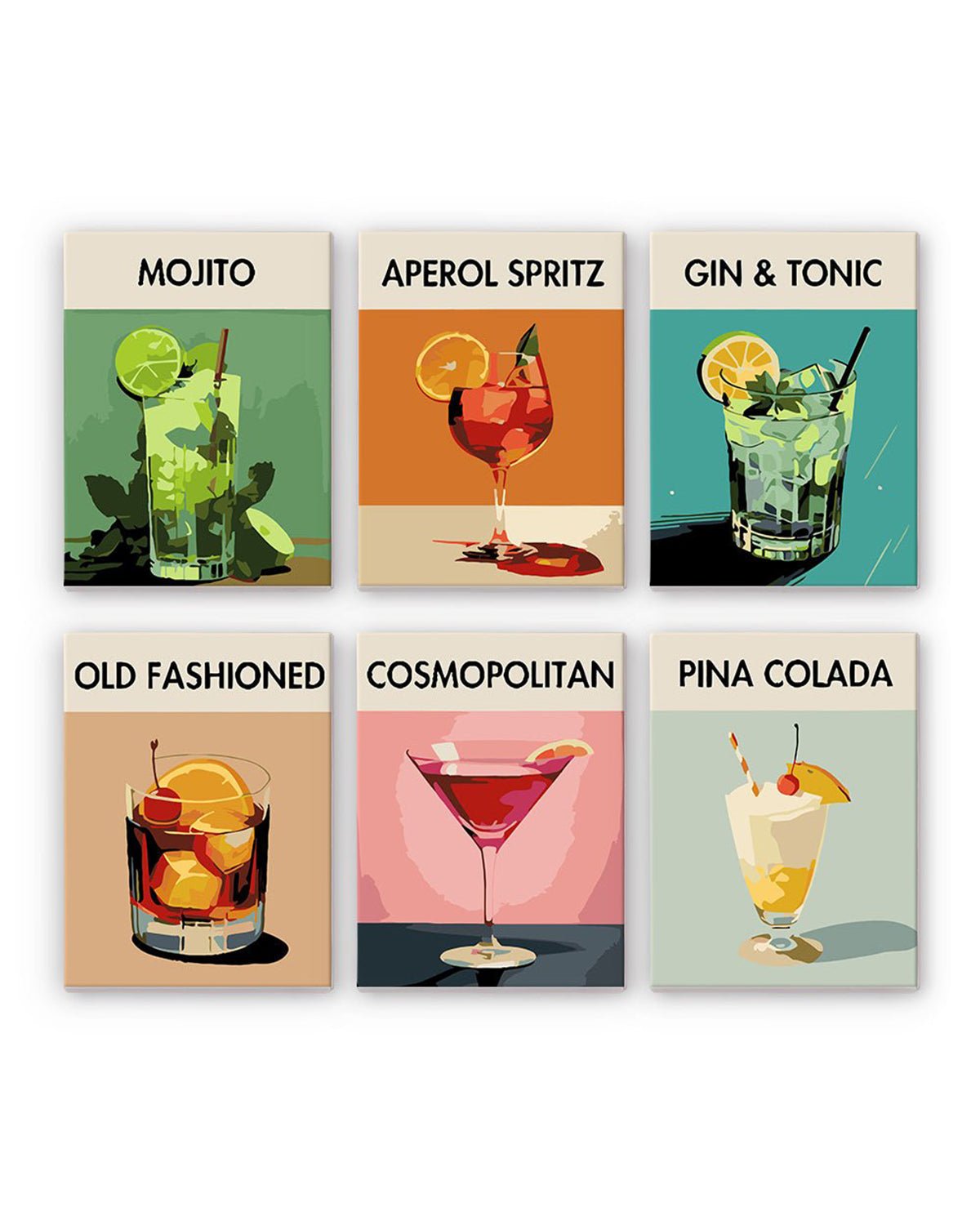 MINI PAINT BY NUMBERS | COCKTAIL LUXURY - Set of 6