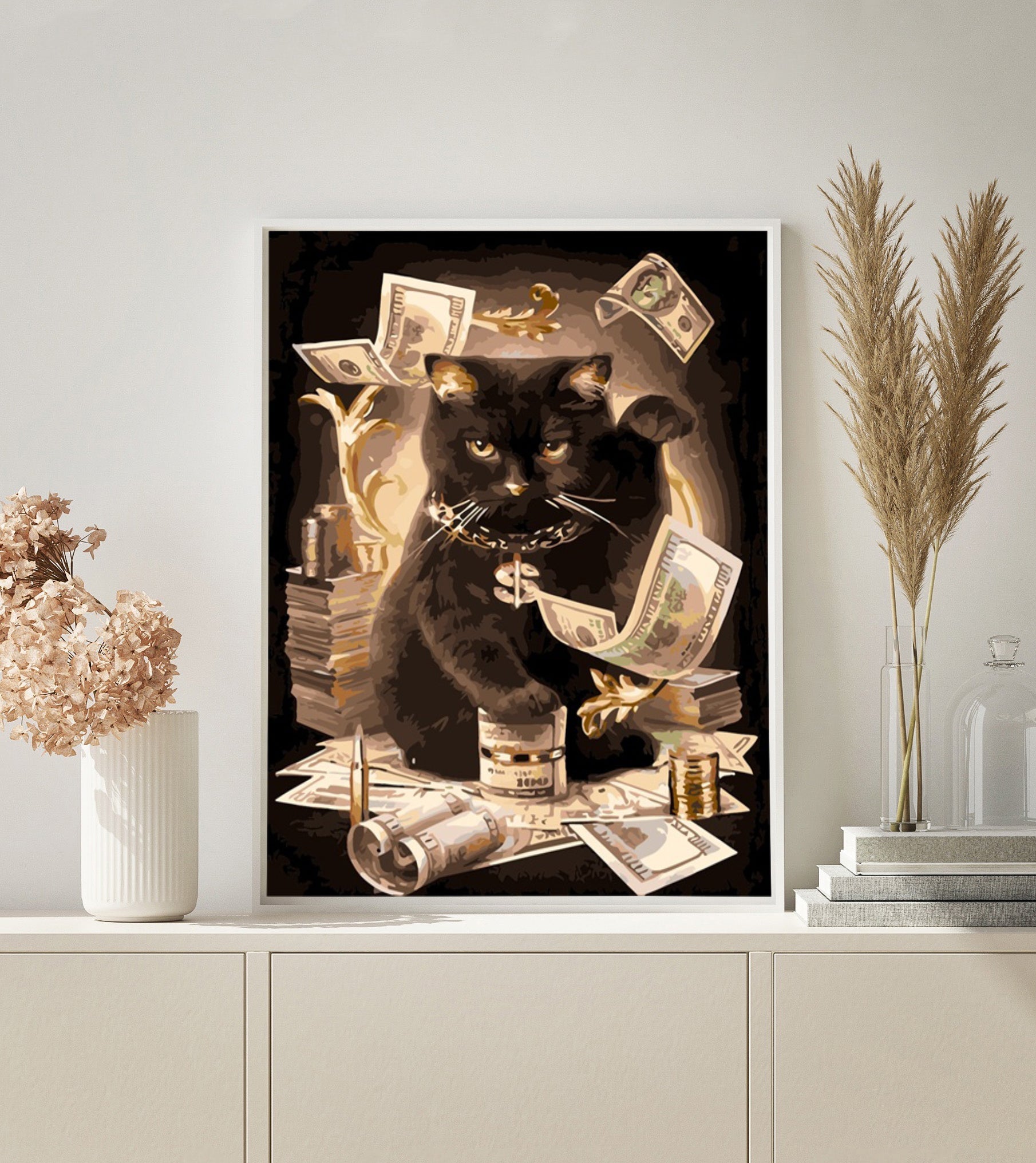 Money Cat paint by numbers kit