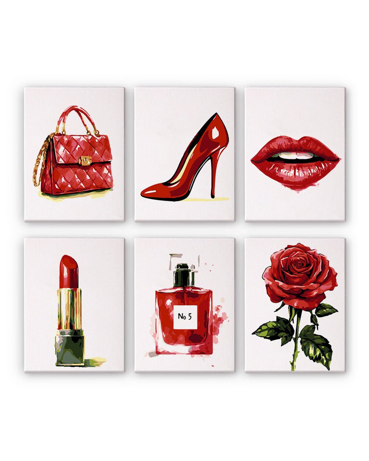 MINI PAINT BY NUMBERS | RED LADY - Set of 6