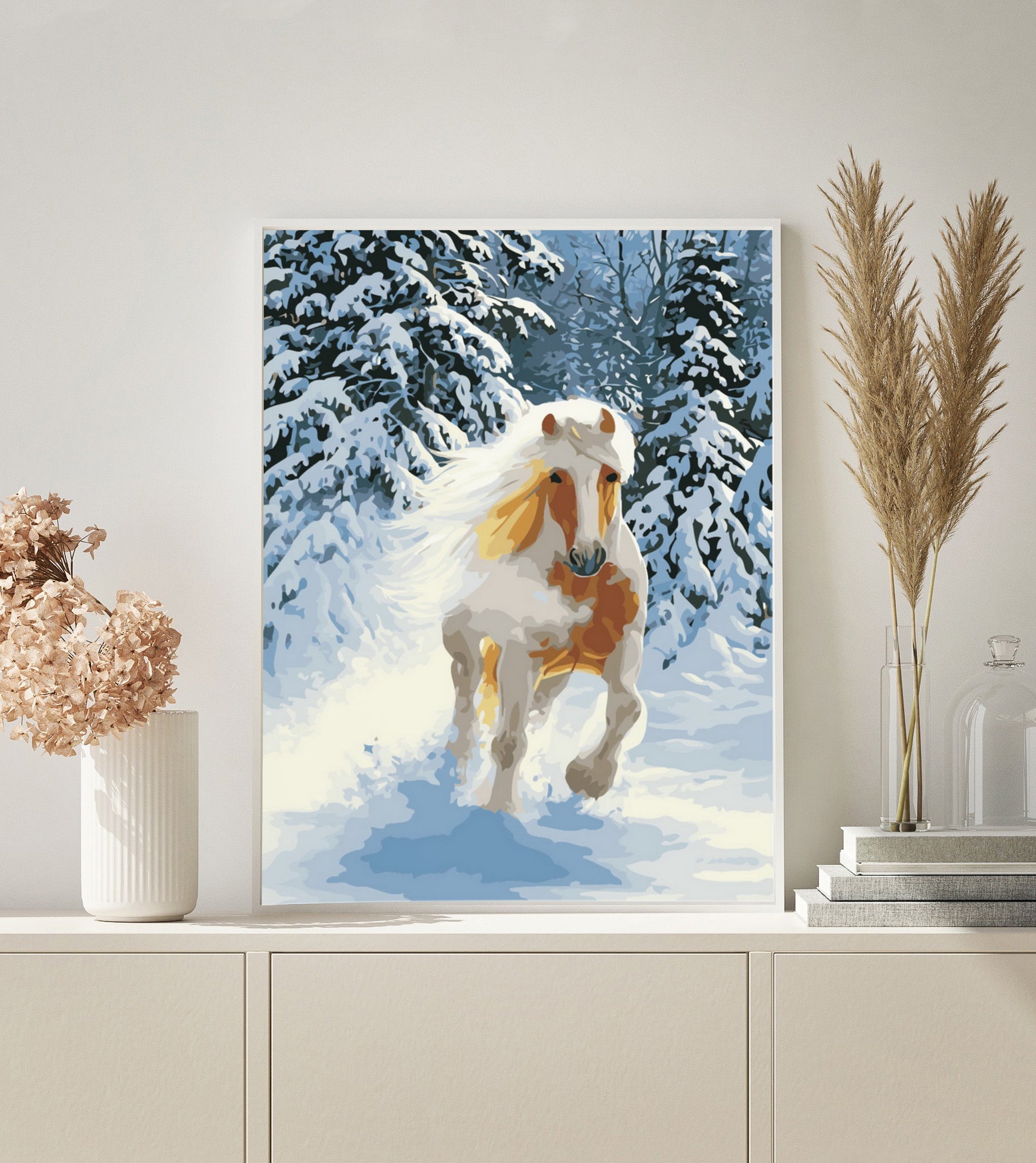 Snow Horse paint by numbers kit