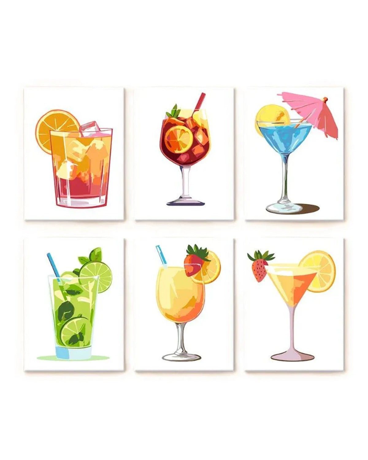 MINI PAINT BY NUMBERS | COCKTAIL SUMMER - Set of 6