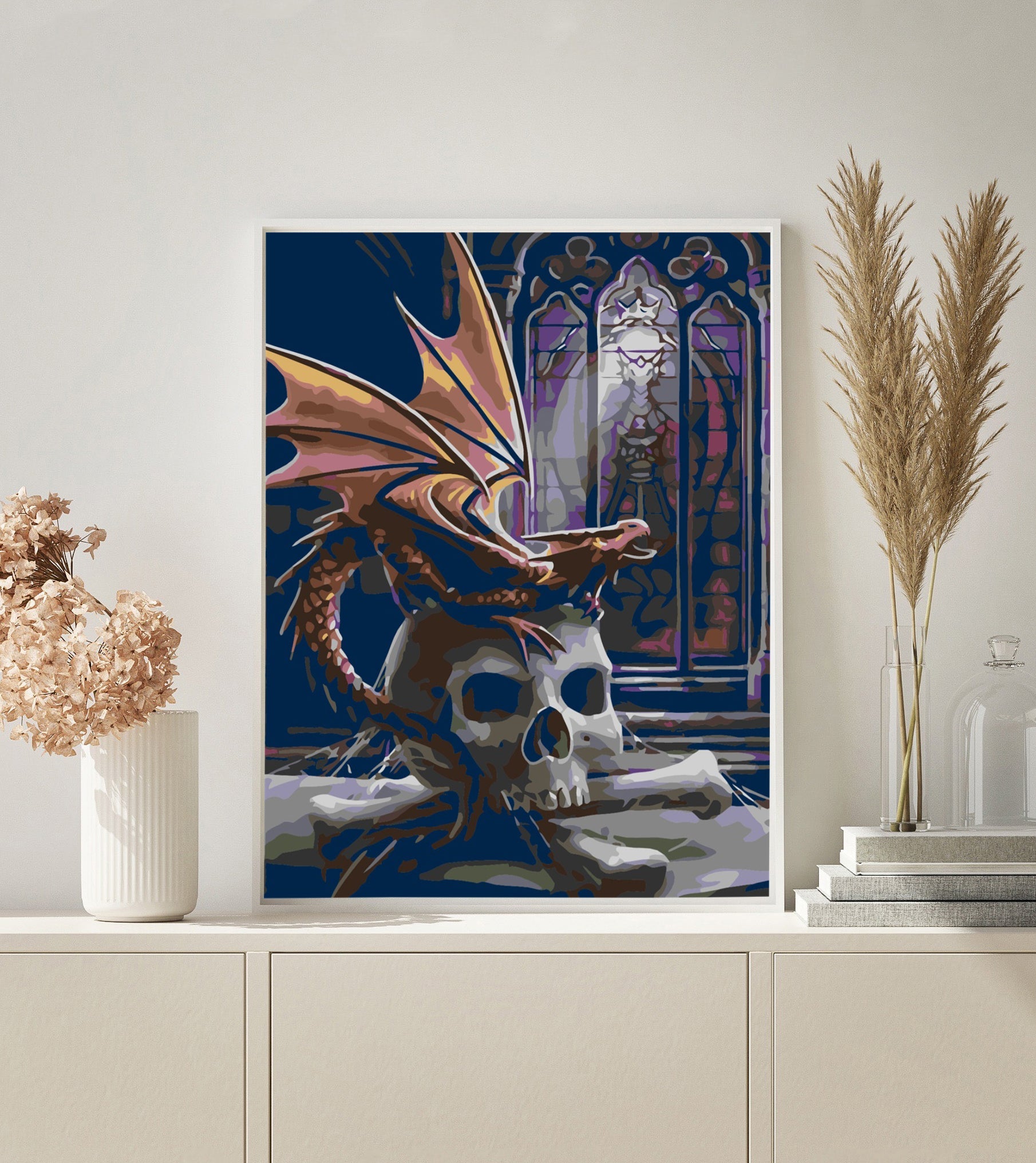 Skull Little Dragon paint by numbers kit
